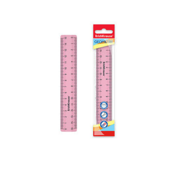 Линейка ERICHKRAUSE Candy, Пластик, 15 cм, Розовая, изображение 2