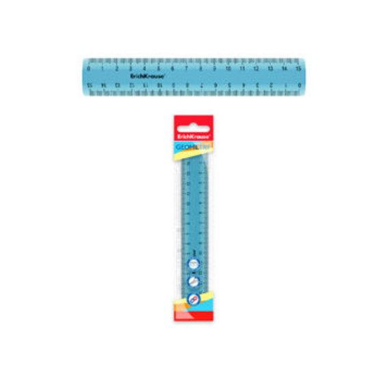 Rigla ERICHKRAUSE Standard, Plastic, 15 cm, Albastra