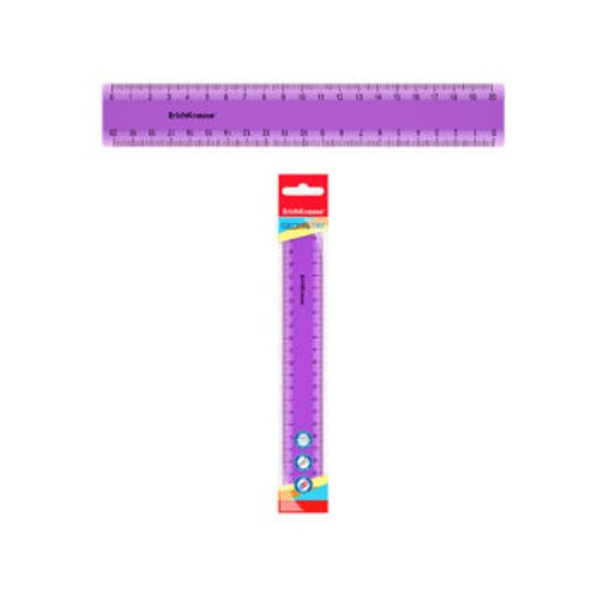 Линейка ERICHKRAUSE Standard, Пластик, 20 cм, Сиреневая