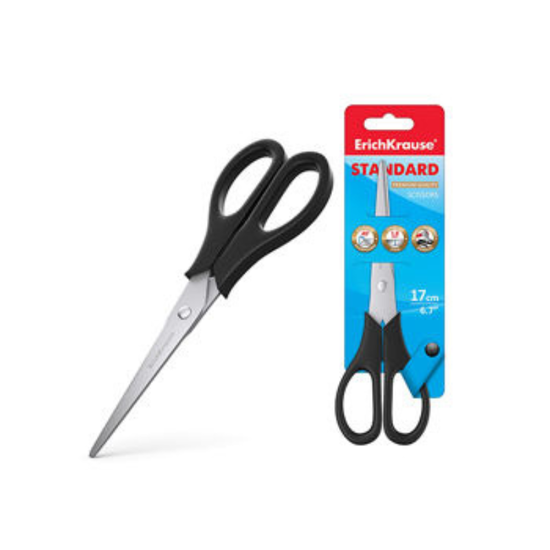 Foarfeca ERICHKRAUSE EasyCut, 17 cm, Negru, 2 image