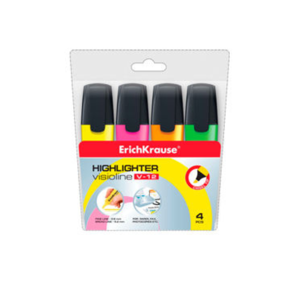 Set textmarkere ERICHKRAUSE Visioline V-12, 4 buc