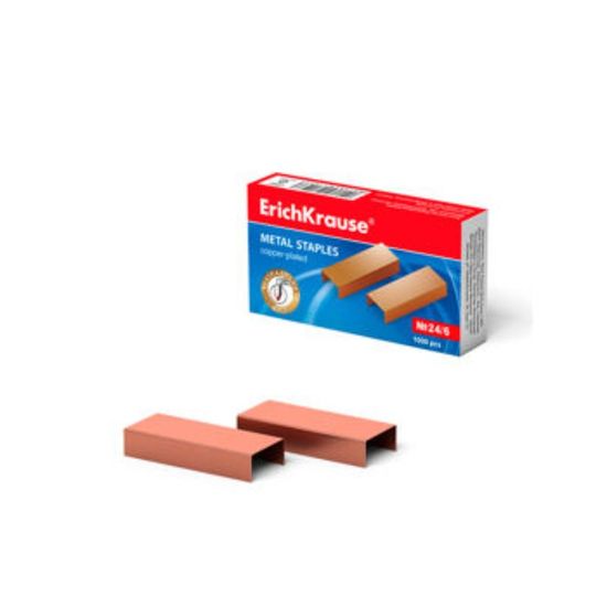 Скобы для степлера ERICHKRAUSE N24/6, медное покрытие, 1000 шт