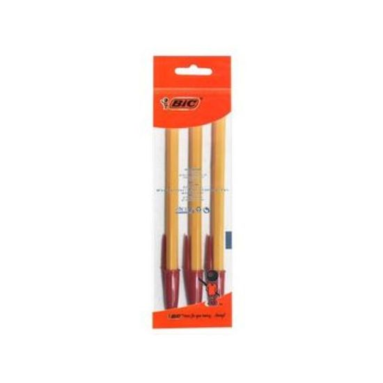 Set pixuri BIC Orange Fine, rosii, 3 buc