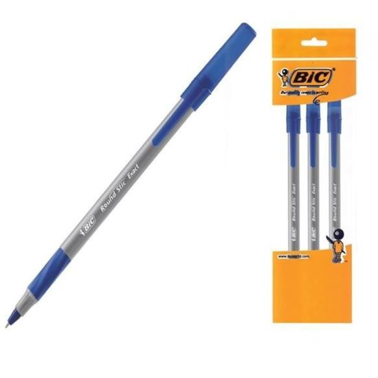 Set pixuri BIC Round Stic Exact, 3 buc, albastru