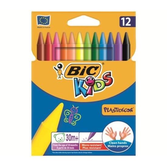 Набор мелков восковых BIC Plastidecor, 12 шт, изображение 2