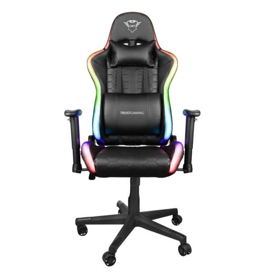 Игровое кресло TRUST Gaming Chair GXT716 RIZZA - Black RGB LED Illuminated, 150кг / 155 - 195см, изображение 2