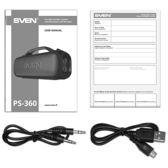 Boxa portabila SVEN PS-360, rezistentа la apа, 24W RMS, negru, 7 image