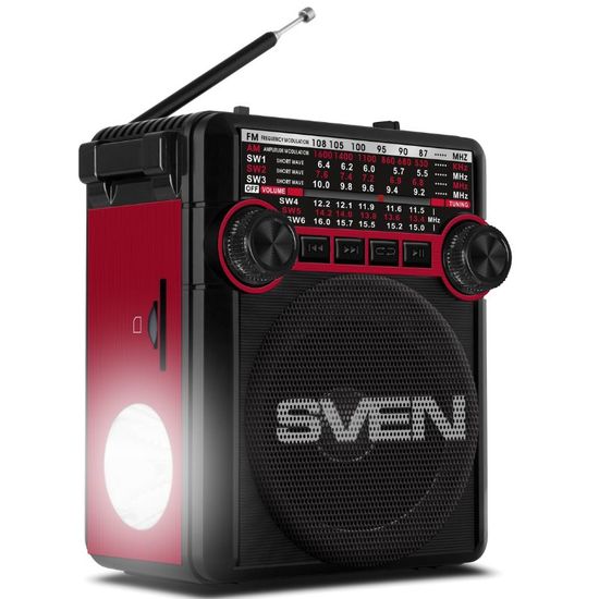 Radio SVEN SRP-355, FM/AM/SW, 3W RMS, rosu, 3 image