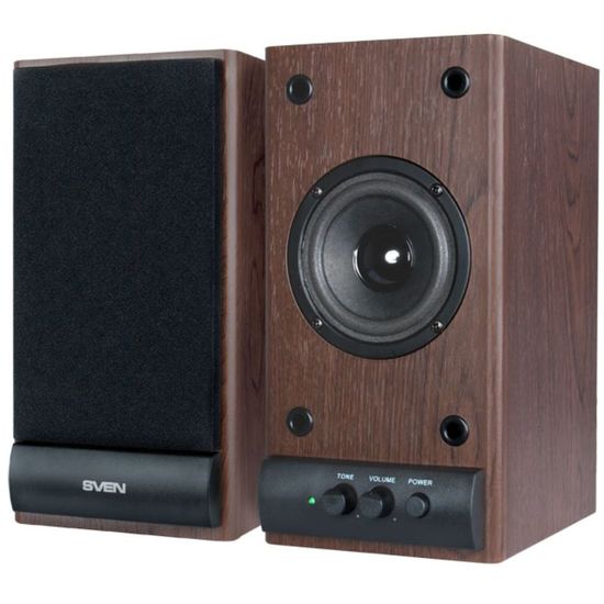 Колонки SVEN SPS-609 2.0, 2x5W RMS, вишневый, изображение 2
