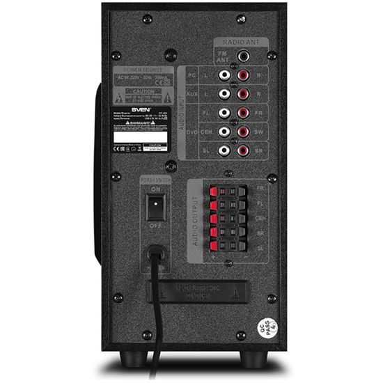 Speakers SVEN HT-201, 5.1 / 20W + 5x12W RMS, negru, 4 image