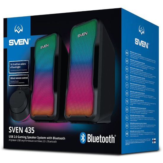 Boxe SVEN 435, USB, 2.0, 2x5W RMS, negru, 6 image