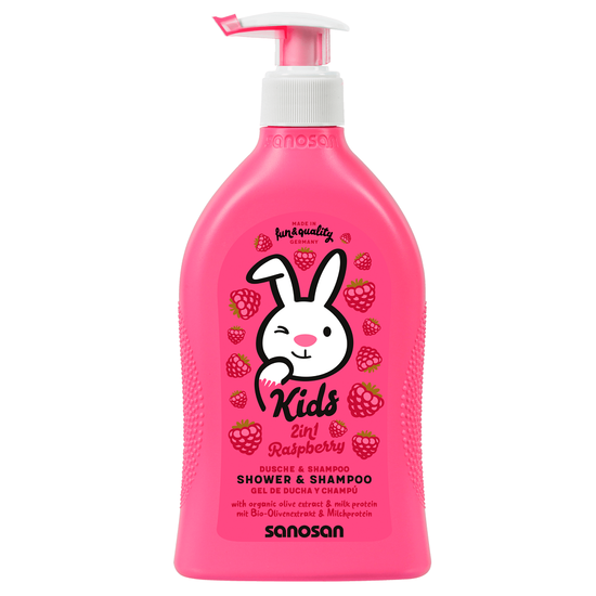 Gel de dus +Sampon 2in1 SANOSAN KIDS Zmeura, 400 ml