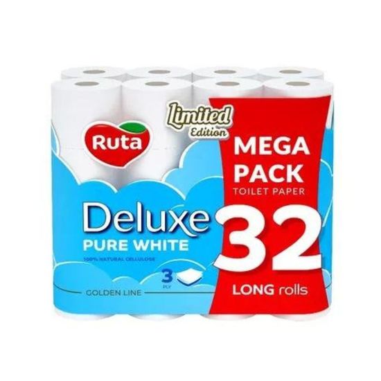 Hartie igienica RUTA Pure White Deluxe, 3 straturi, 32 role, 2 image