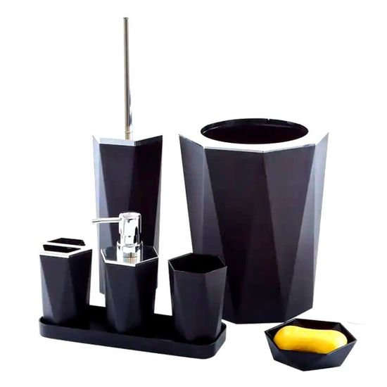 Set accesorii de baie+WC BA108, negru, 6 buc, 2 image