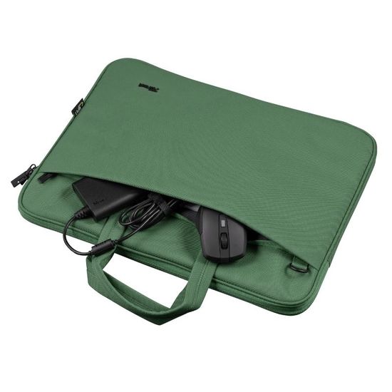 Сумка для ноутбуков TRUST NB bag 16" Bologna, Eco-friendly Slim laptop bag for 16" laptops, (410 x 290mm), Green, изображение 5