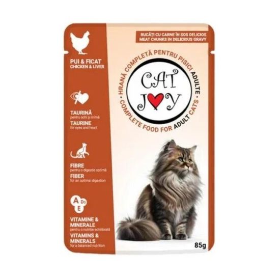 Корм для кошек CAT JOY, влажный, с курицей, для взрослых кошек, 85г, изображение 2