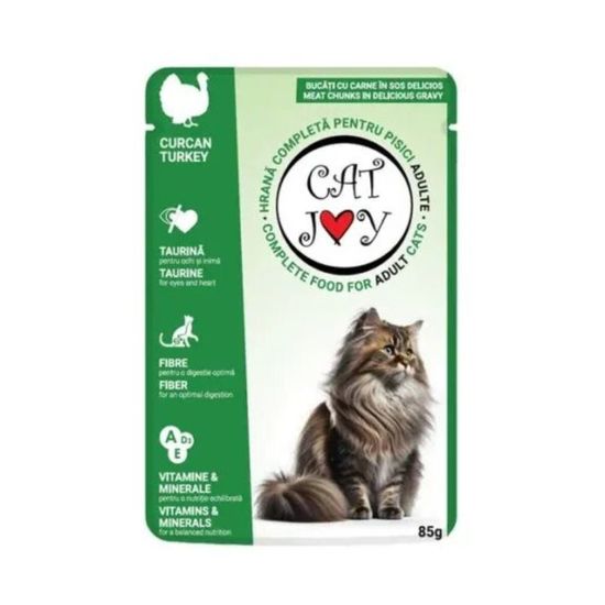 Hrana pentru pisici CAT JOY Adult, umeda, cu curcan, 85g, 2 image