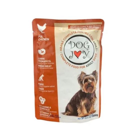 Hrana pentru caini DOG JOY Adult, umeda, cu pui, 100g, 2 image