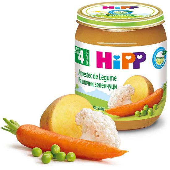 Piure HiPP Legume, Amestec de legume, de la 4 luni, 125 g