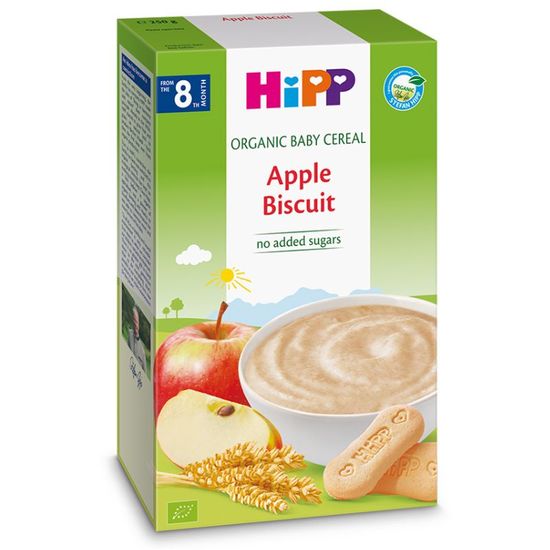 Органические детские злаки HiPP, Яблоко и печенье, с 8 месяцев, 200 г, изображение 2