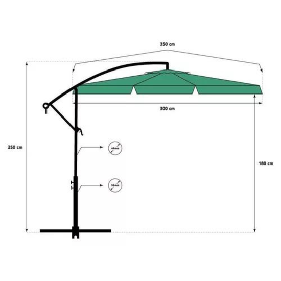 Umbrela de gradina FUNFIT, Green, 300 cm (3053), 3 image