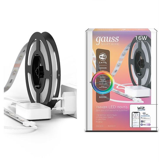 Лента светодиодная GAUSS SH, 16W, 3000-6000K, 1400lm, RGB, Dimm, IP20, 5m, 1, 20