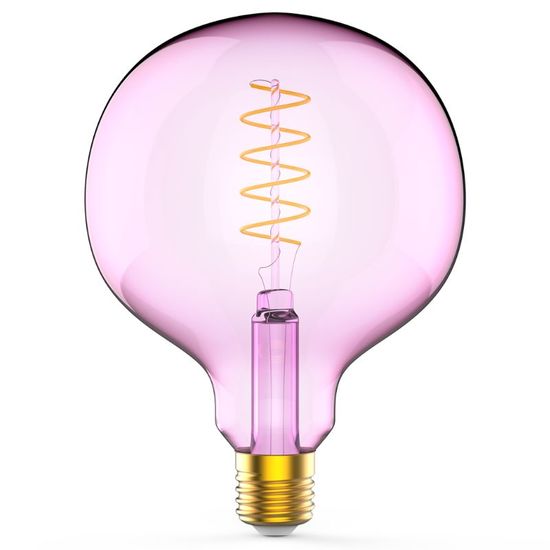 Лампочка GAUSS Filament G125 Pink Flexible LED 5W, E27, 1800K, 190lm, IP20, изображение 2