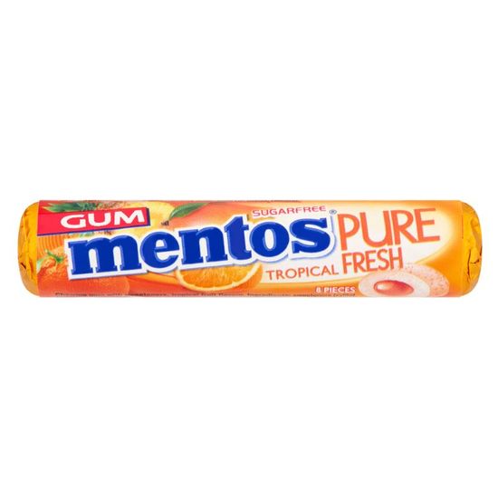 Жевательная резинка Mentos Roll, Тропический микс, 15.5 г
