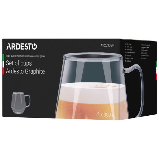 Set de cаni ARDESTO Grafit cu pereti dubli, 300 ml, 2 buс, 3 image