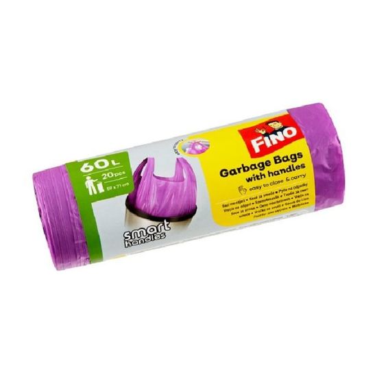 Мешки для мусора FINO Color, c затяжками, 60 л, 20 шт