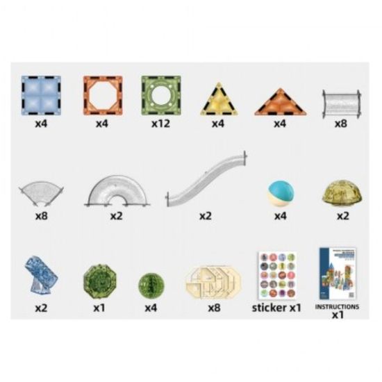 Set de constructie magnetic cu lumini traseu cu bile Magnetic Blocks, ZJA354950, 69 elemente, 3 image