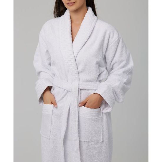 Halat de baie BUMBACEL Hotelier Moher+cutie, Alb, Marime:XL, 4 image