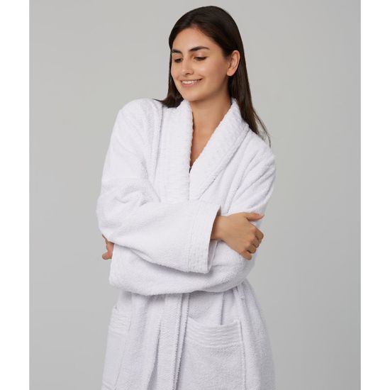 Halat de baie BUMBACEL Hotelier Moher+cutie, Alb, Marime:XL, 5 image