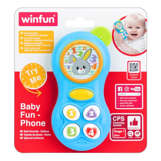 Телефон-игрушка WINFUN, со звуками и светом, с элементом для прорезывания зубов, изображение 3