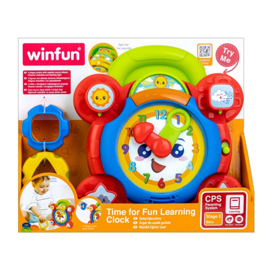 Игрушка часы-сортер WINFUN со звуками и светом, изображение 3