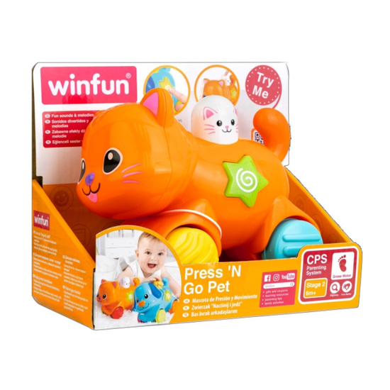 Игрушка котенок WINFUN интерактивная, со звуком и светом, изображение 3