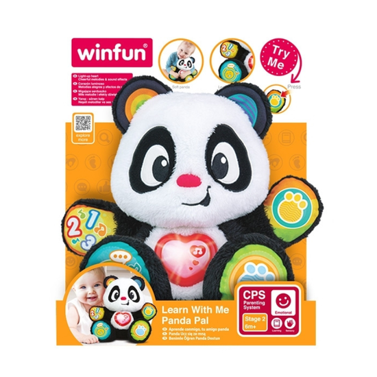 Мягкая игрушка панда WINFUN, интерактивная, со звуком и светом, английский, изображение 3