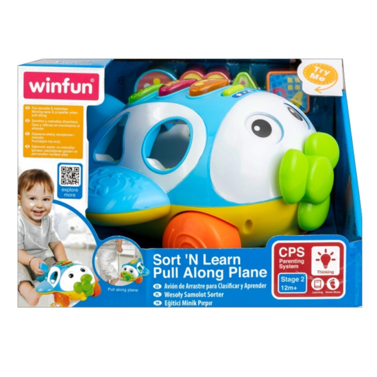 Самолет-сортер WINFUN, со звуками и светом, английский язык, изображение 3