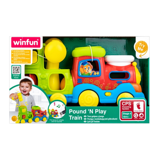 Поезд с мячиками и молотком WINFUN, Со звуками и светом, изображение 3