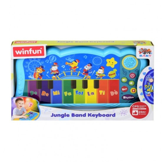 Пианино с 8 клавишами WINFUN, с функцией записи, звуками и светом, английский язык, изображение 4