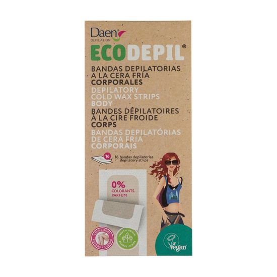 Bосковые полоски DAEN ECOdepil, vegan, для тела, 16 шт, изображение 2
