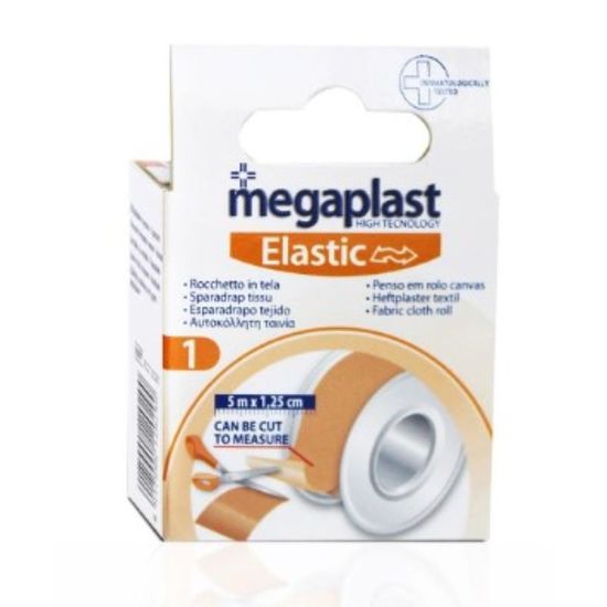 Emplastru-rola MEGAPLAST Elastic, textil, bej, 5m x 1.25cm