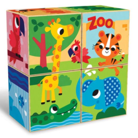 Деревянные кубики пазлы KIDS HITS Zoo, KH20/023, изображение 4