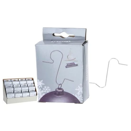 Set carlige pentru decoratiuni, 3.5cm, metal, argintii, 50buc.