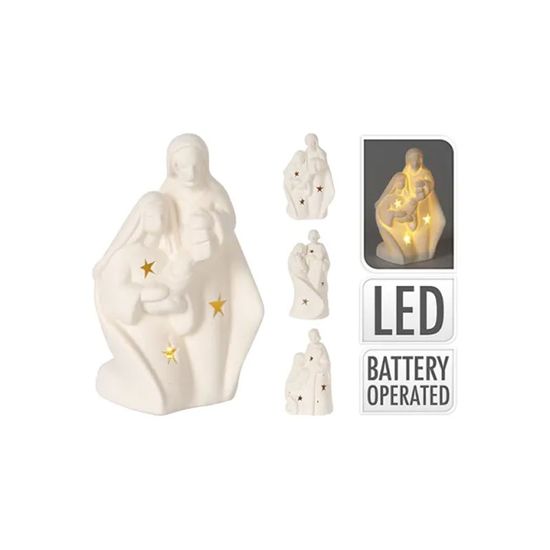 Decoratiune LED "Povestea de Craciun", ceramica, 6x5x13cm
