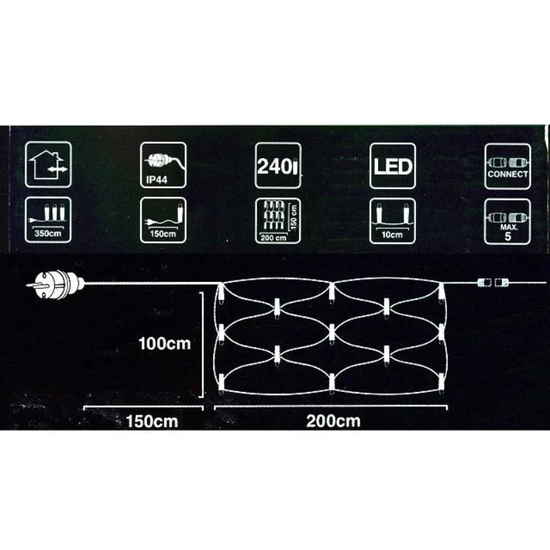 Luminite de Craciun "Plasa" 240LED, alb, 2x1 m, 3 image