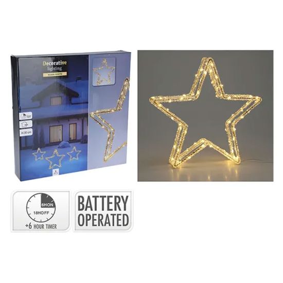 Фигурка "Звезда" с подсветкой, 80 LED, 35 см, тёплый белый