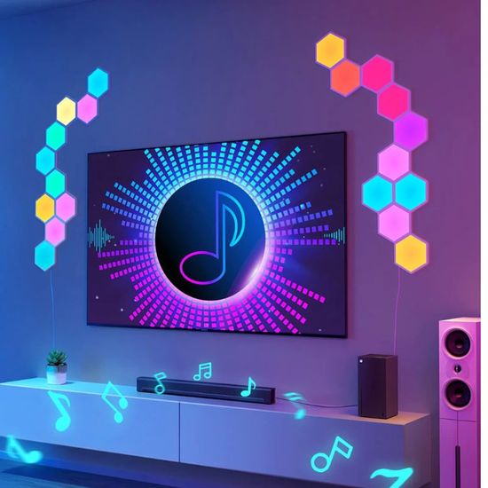Panouri hexagonale luminoase GOVEE Hexagon Lights Glide Hexa Light Panels, 10 Pack, Wi-Fi + BT / Multicolor, 5 image