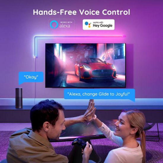 Настенные светильники GOVEE Wall Lamps Glide RGBIC Wall Light, Wi-Fi + BT / Multicolor, (6+1), изображение 3