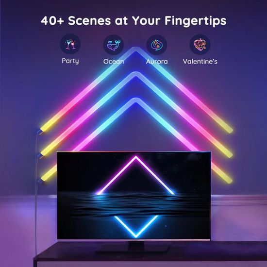 Настенные светильники GOVEE Wall Lamps Glide RGBIC Wall Light, Wi-Fi + BT / Multicolor, (6+1), изображение 2